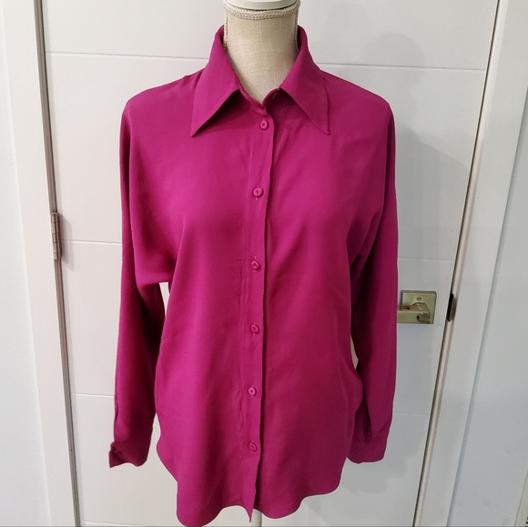 Piazza Sempione Fuchsia Button-Down Shirt - Picture 1 of 6
